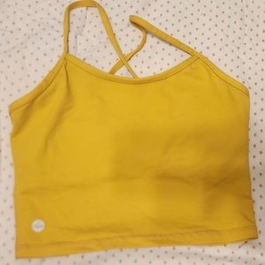 Senita Athletics Yellow Crop Sports Bra
